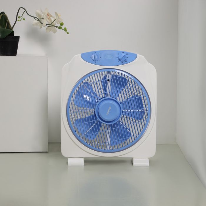 Geepas 12" Box Fan- GF21113/ High Performance with 3-Speed Controls and Strong Blades/ Efficient Cooling and Wind, 60 Minute Timer, 50W Motor