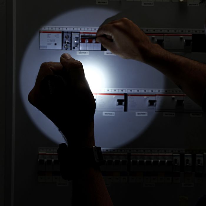 Geepas Rechargeable LED Flashlight- GFL4659N/ Waterproof, Perfect for Indoor and Outdoor Use, Aircraft-Grade Aluminum Housing/ 1.5 Hours Continuous Working