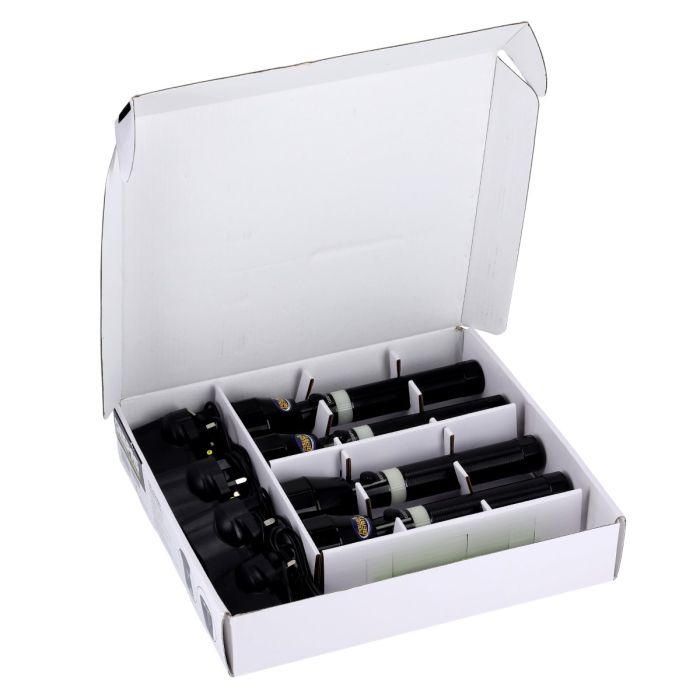 Torch 4Pcs Rechargeable LED Flashlight 216.5 mm - Hyper Bright Cool White Light 2000 Meters Range with 1500mAh Battery | CREE LED | Regulated Intensity Flashlight | 2 Years Warranty