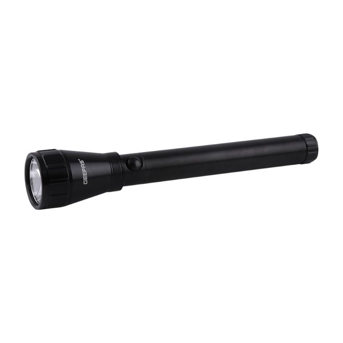 Geepas 3 In 1 Rechargeable Family Pack LED Flashlight - Hyper Bright Cool White Light 2000 Meters Range Portable Torch High Beam LED Flashlight| Waterproof Pocket Flashlight with Charger, battery