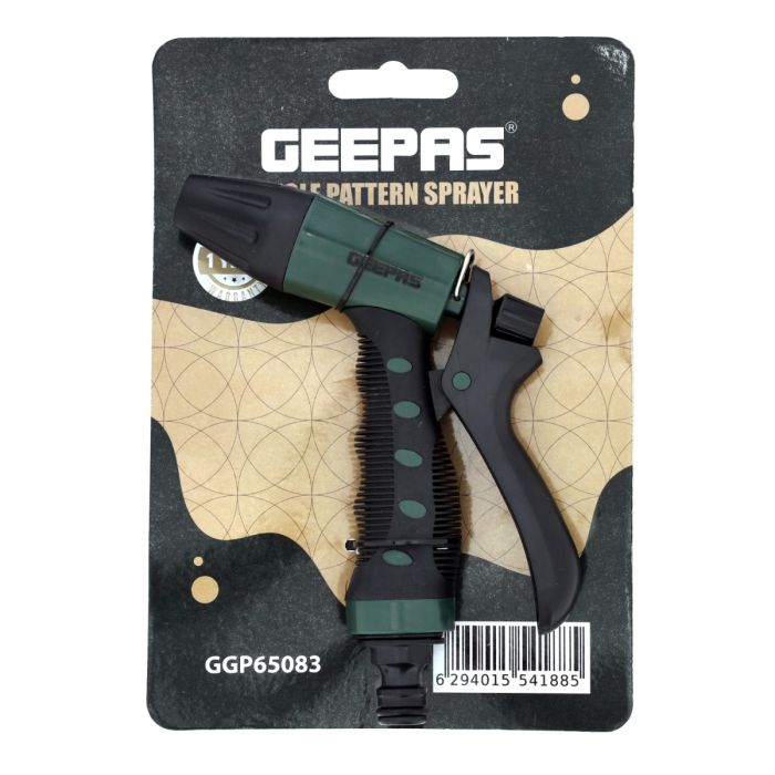 GEEPAS Single Pattern Spray, Water Hose Nozzle Sprayer, GGP65083 | On/ Off Valve for Easy Water Control