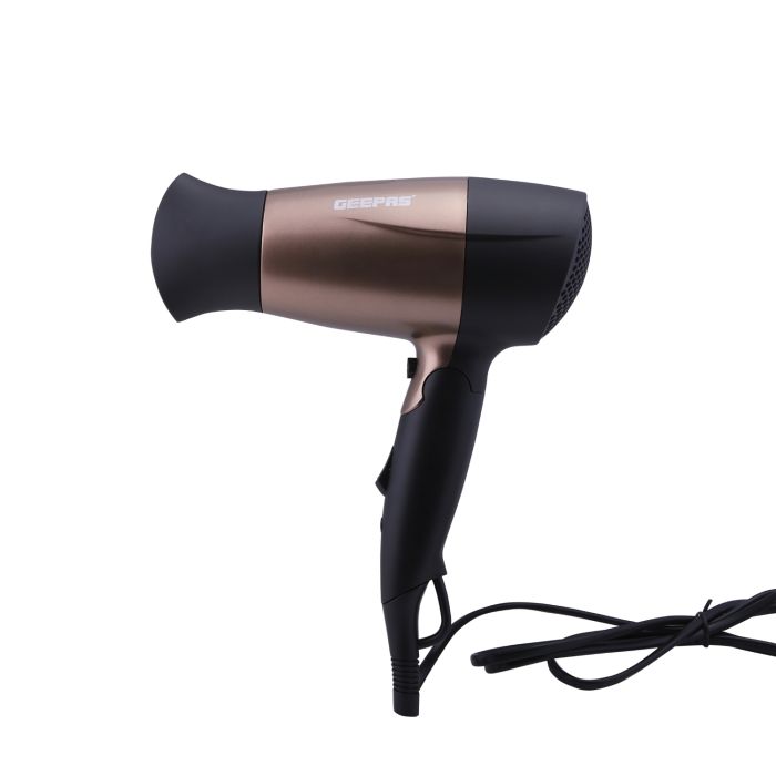 Geepas GH8642 1600W Mini Hair Dryer with Foldable Handle -  2-Speed & 2 Temperature Settings | Cool Shot Function |Ideal for All Types Of Hairs | 2 Years Warranty