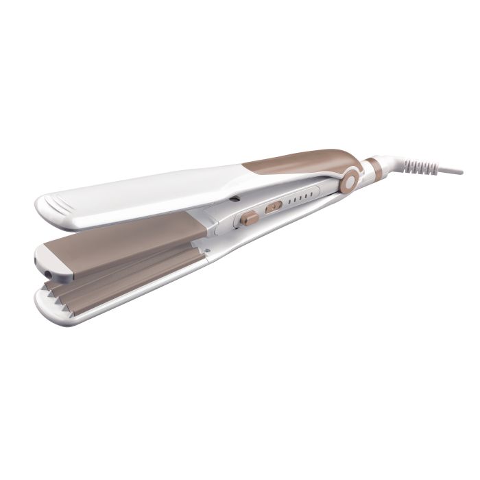 Geepas 2 In 1 Ceramic Hair Straightener -  Neo Wave, Auto Adjustable Temperature &  360 Degree Swivel Cord | Ideal for Long & Short Hairs | 2 Years Warranty