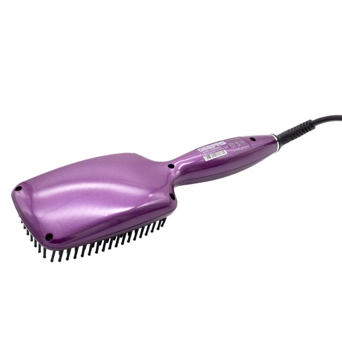 Geepas Hair Brush 50W - Straightener Brush with Ceramic Anti Scald Hair Brush, Travel Voltage Brush with LED Display and Heating Function (Max 230 Degree Celsius)