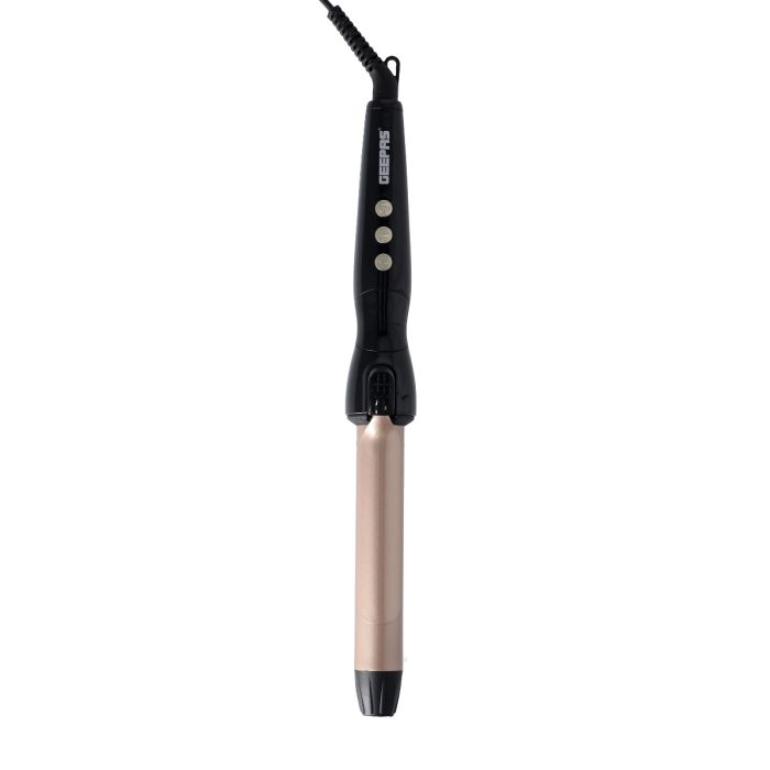 Geepas GHC86006 Instant-Pro Curling Iron | Advanced Heating, LED Display| 6-Level Temperature Control | Heat-Resistant Barrel | Auto Shut-Off | 50W 110–240V Curler