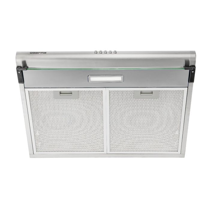 Geepas Slim Hood GHD611CS | 200 m³/hr Suction Power| Efficient Charcoal & Aluminum Filter| 3-Speed Push Button Control| Compact Design| Easy Installation| 1 Year Warranty