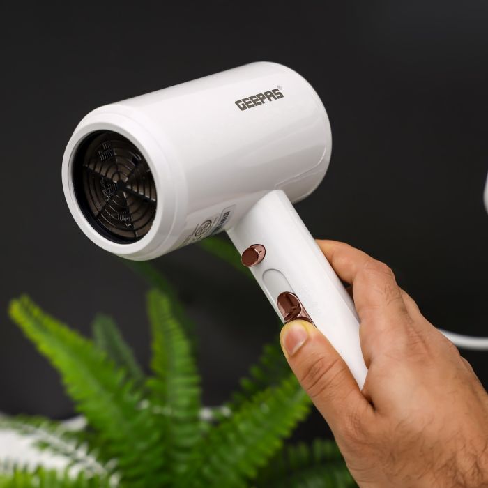 Geepas 1200 W Wall Mounted Hair Dryer- GHD86073/ High Speed, Quiet Sound and Hot and Cold Function, 2 Speed Settings, Cool Shot/ for Quick Drying, Overheat Protection/ Perfect for Home, Bathroom, Hotels, Resorts, Dressing Area, etc./ 2 Years Warranty