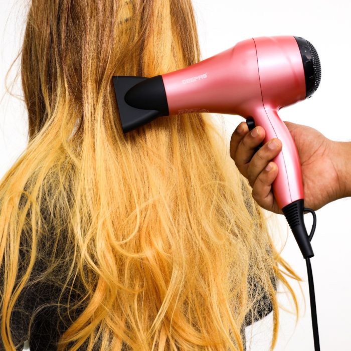 Geepas 4 In 1 Hair Dressing Set - Portable Hair Dryer, Straightener, Curler with Eva Bag | 2000W | Ideal for Styling All Hairs