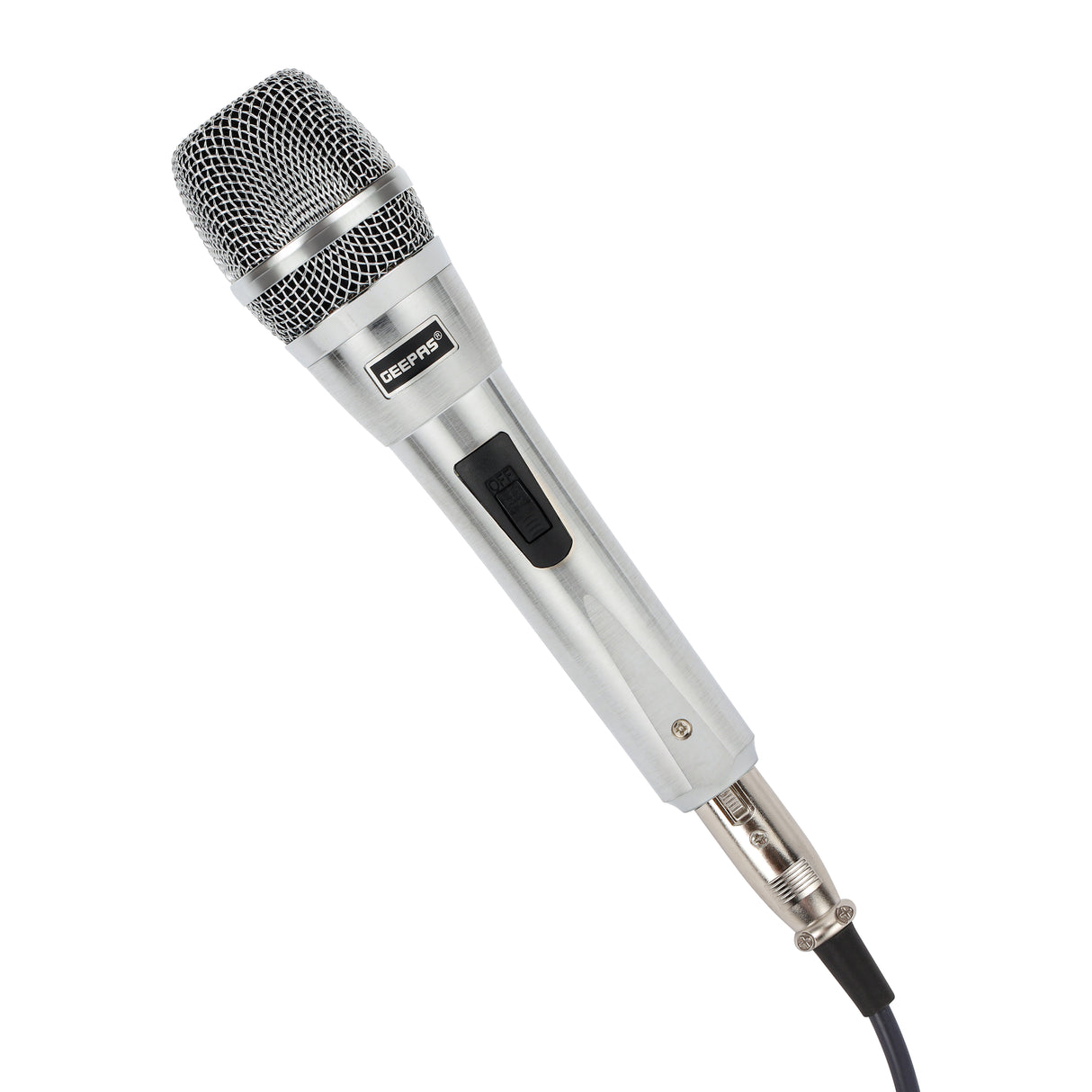 Geepas Dynamic Microphone GMP15016 | Sharp Sensitivity, Clear Sound, Long-Distance Pickup, 8M Cable, Wide Frequency Range | Studio, Live, Broadcast | 2 Years Warranty