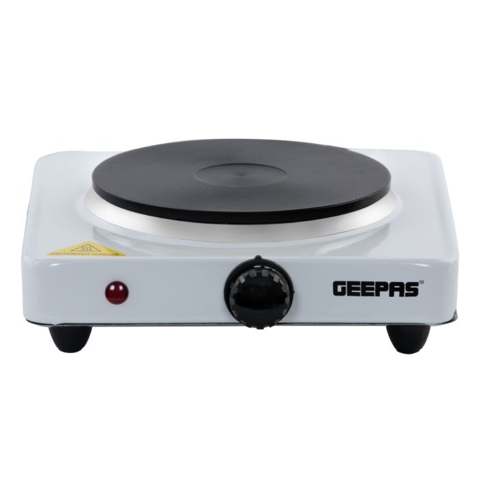 Geepas Electric Single Hot Plate GHP32013 | 1000W Power| 155mm Solid Plate | Adjustable Temperature Control | Auto Thermostat | Overheat Protection | Durable Design