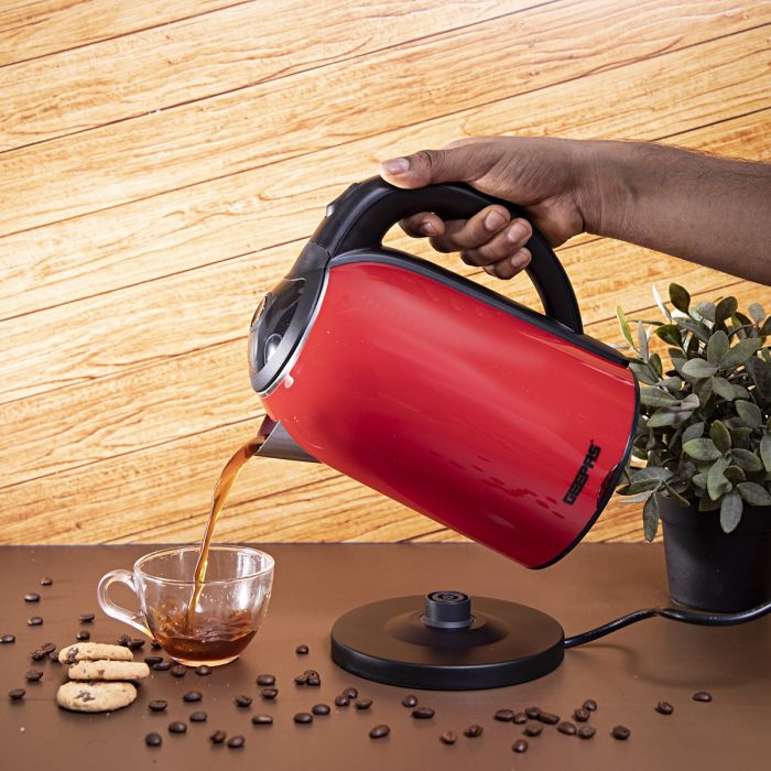 Geepas 1.7L Double Layer Electric Kettle GK38013 | Cool Touch Exterior |Fast Boiling | Stainless Steel Interior |Auto Shut-Off|  Energy Efficient|  2 Years Warranty