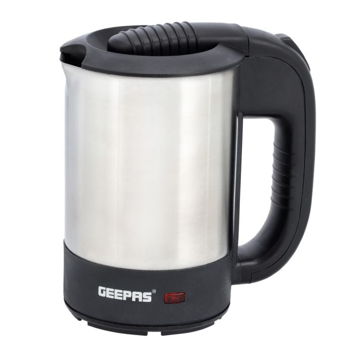 Geepas GK38047 Stainless Steel Truck Travel Kettle | 0.5L Capacity| 24V 250W Portable Design | Auto Shut-Off | Boil Dry Protection | Safe & Durable | 2 Years Warranty