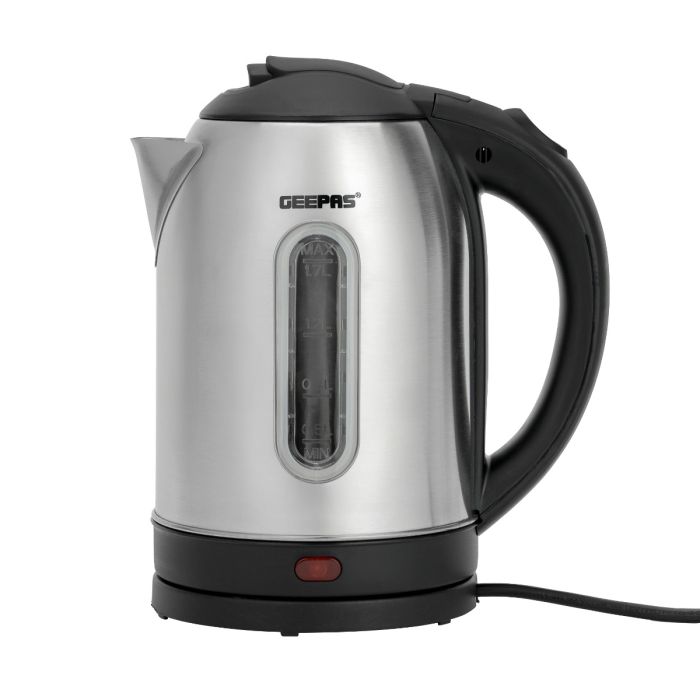 Geepas 1.8L Stainless Steel Electric Kettle | 1500W Powerful Heating Element | Fast Boiling | Auto Cut-Off Function | Boil-Dry Safety Protection | 2 Years Warranty