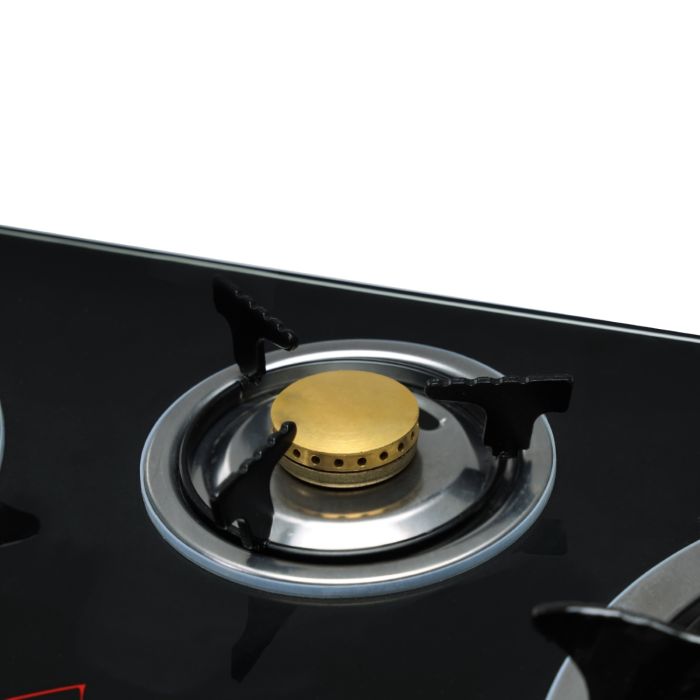 Geepas Gas Cooker GK6759 | 3 Burner Gas Stove with Auto Ignition| Durable Stainless Steel Body| Heavy-Duty Cast Iron Burners| 60% Gas Saving Technology| 2 Years Warranty