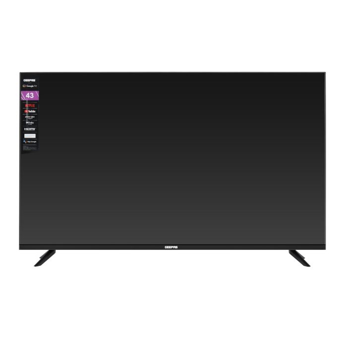 Geepas 43" Google TV- GLED4314SGXHD/ Dolby Audio, Ultra HD LED, Built In Chromecast/ with Remote Control, HDMI and USB Ports/ Licensed Contents and Pre-Installed Apps