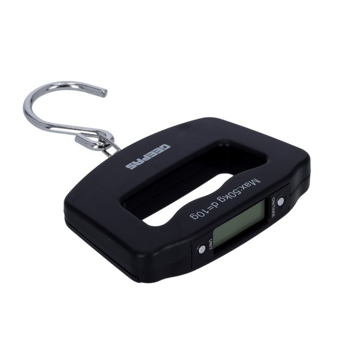 Geepas GLS46509 Digital Luggage Scale | 50kg/110lb Capacity| LCD Display with Blue Backlight| Easy Storage ABS Body| Metal Hook & AAA Battery Operated | 2 Years Warranty
