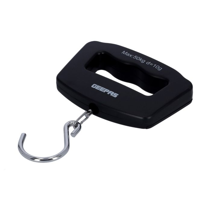 Geepas GLS46509 Digital Luggage Scale | 50kg/110lb Capacity| LCD Display with Blue Backlight| Easy Storage ABS Body| Metal Hook & AAA Battery Operated | 2 Years Warranty