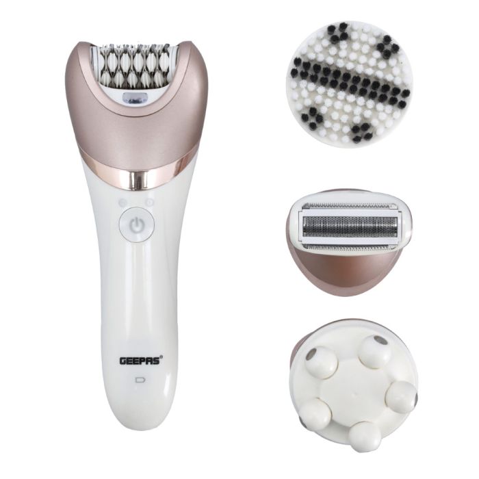 Geepas GLS86053 Lady Shaver Set - Electric Hair Remover | Detachable Shaving Head| On/Off Switch| LED Indicator Light| Ideal to Remove Unwanted Hair