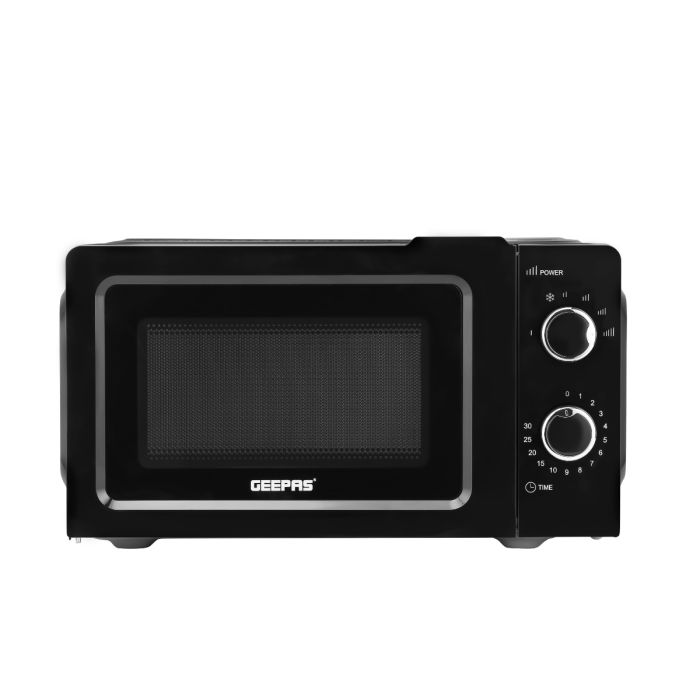 Geepas 20L Microwave Oven GMO1899 | Stylish & Efficient Microwave Oven | Multiple Power Levels| Defrost & Timer Function| Compact Design| Easy Operation | 1 Year Warranty