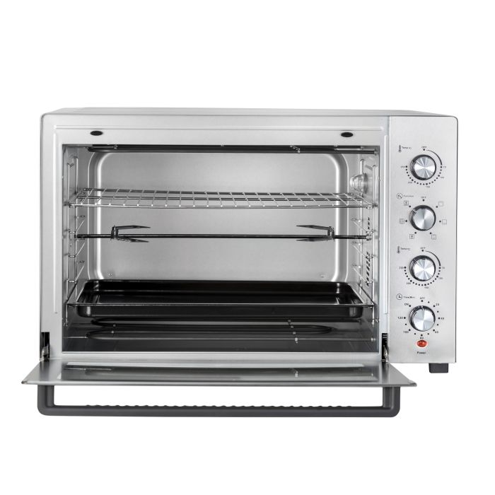 Geepas 120L Multi-Function Oven GO34057 | 2800W Power | Rotisserie & Convection Function| 120 Minutes Timer| 7 Heating Stages| Stainless Steel Design| 2 Years Warranty