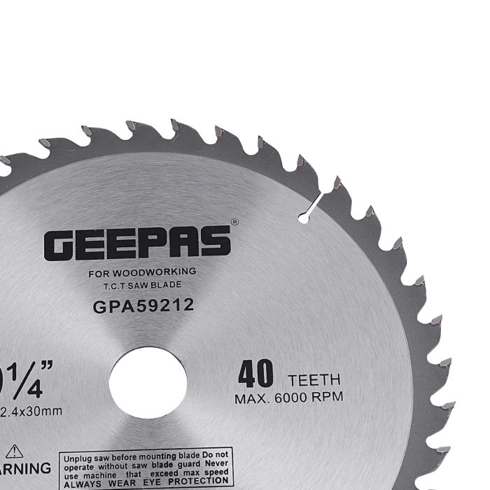 Geepas Professional Circular Saw Blade - 235mm x 30mm Bore,  | 48 ATB Calibered Teeth | Ideal For Carpenter, Professional, Plumber, DIYers & More