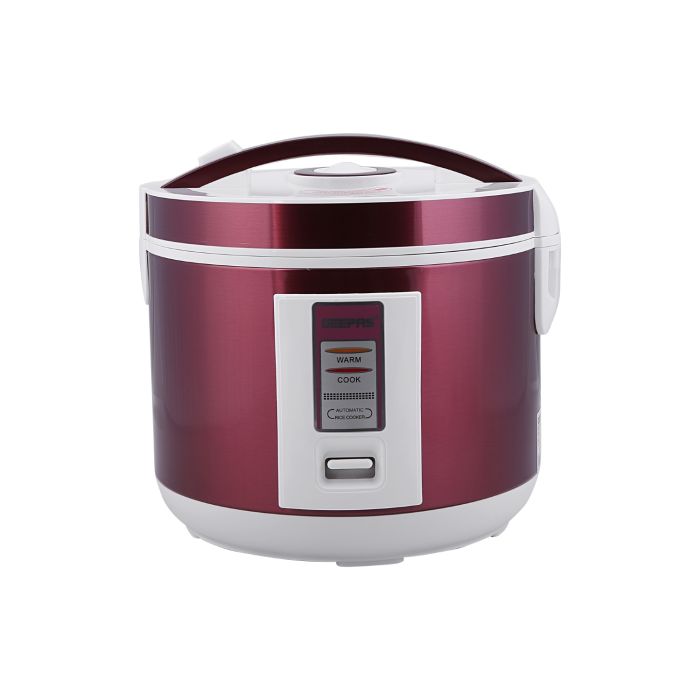 Geepas Stainless Steel Rice Cooker GRC4328 | 1.5L Capacity |Cook, Steam & Keep Warm | Durable Stainless Steel Body, Non-Stick Inner Pot & Easy to Clean | 2 Years Warranty
