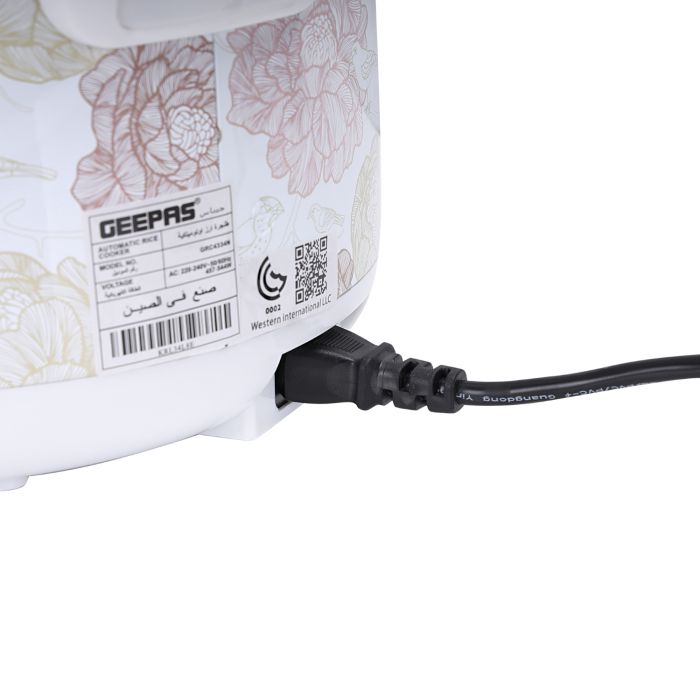 Geepas 1.5L Rice Cooker GRC4334 | 500W | Cook, Steam & Keep Warm Function | Non-Stick Inner Pot | Easy Cleaning | Compact Design | Energy Efficient | 2 Years Warranty