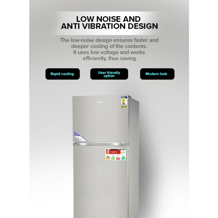 Geepas GRF6021SSXN 595L No Frost Double Door Refrigerator - Durable Low Consumption Fast Cooling & Low Noise | Preserves Freshness, Tempered Glass Shelves