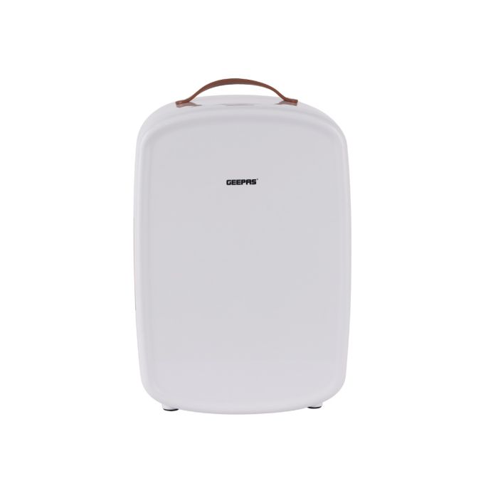 Geepas 10 L Mini Refrigerator- GRF63052| Semiconductor Direct Cooling, AC/DC Working| Easy to Carry, Perfect for Camping, Picnic, Trips, Boating| White, 2 Years Warranty