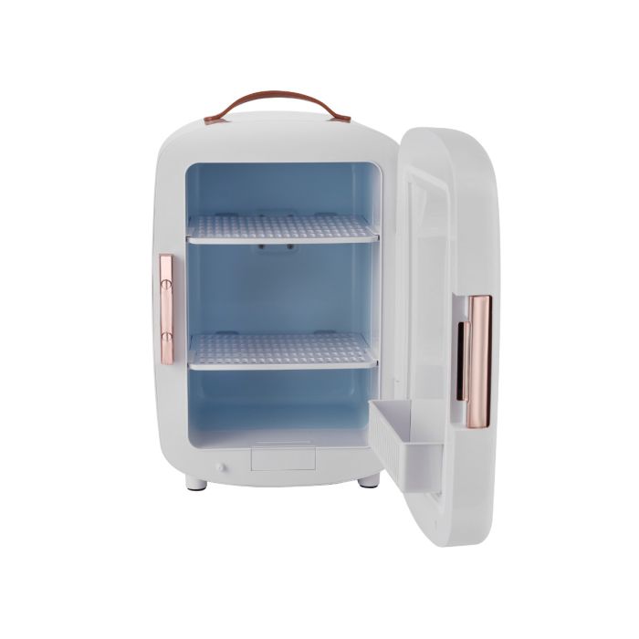 Geepas 10 L Mini Refrigerator- GRF63052| Semiconductor Direct Cooling, AC/DC Working| Easy to Carry, Perfect for Camping, Picnic, Trips, Boating| White, 2 Years Warranty