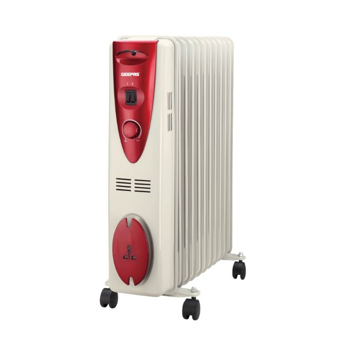 13 Fins Oil Filled Radiator Heater, 2500W, GRH28502 | 3 Heat Settings | Adjustable Thermostat | Overheat Protection | Portable Heater | Cord Storage