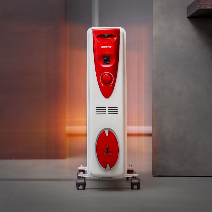 13 Fins Oil Filled Radiator Heater, 2500W, GRH28502 | 3 Heat Settings | Adjustable Thermostat | Overheat Protection | Portable Heater | Cord Storage