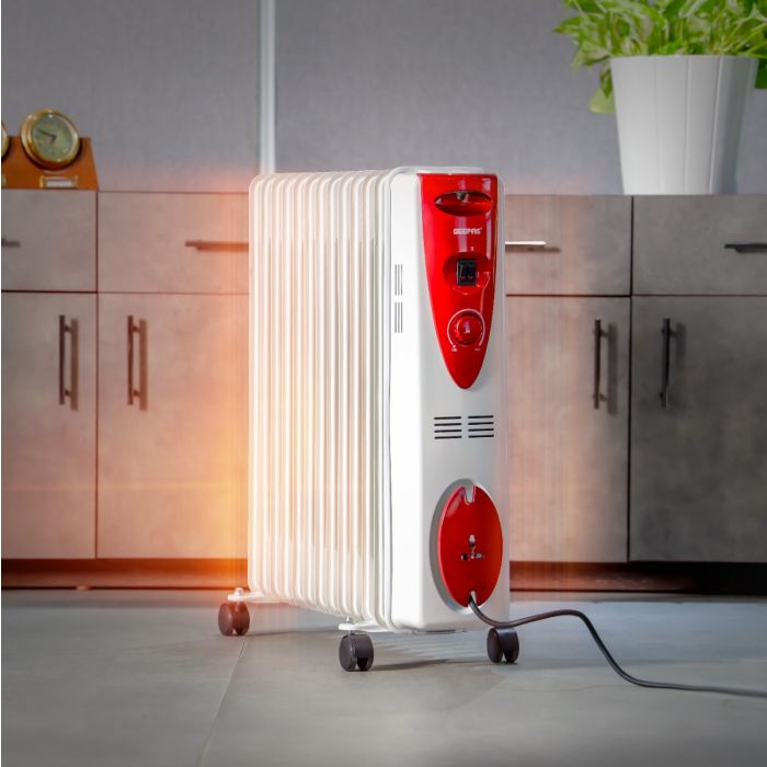 13 Fins Oil Filled Radiator Heater, 2500W, GRH28502 | 3 Heat Settings | Adjustable Thermostat | Overheat Protection | Portable Heater | Cord Storage