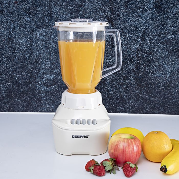 Geepas 2-in-1 Blender, 1.5L Plastic Jar, GSB5362 | 4 Speed Control with Pulse | Over Heat Protection | 400W Powerful Motor | Chopper, Coffee Grinder & Smoothie Maker