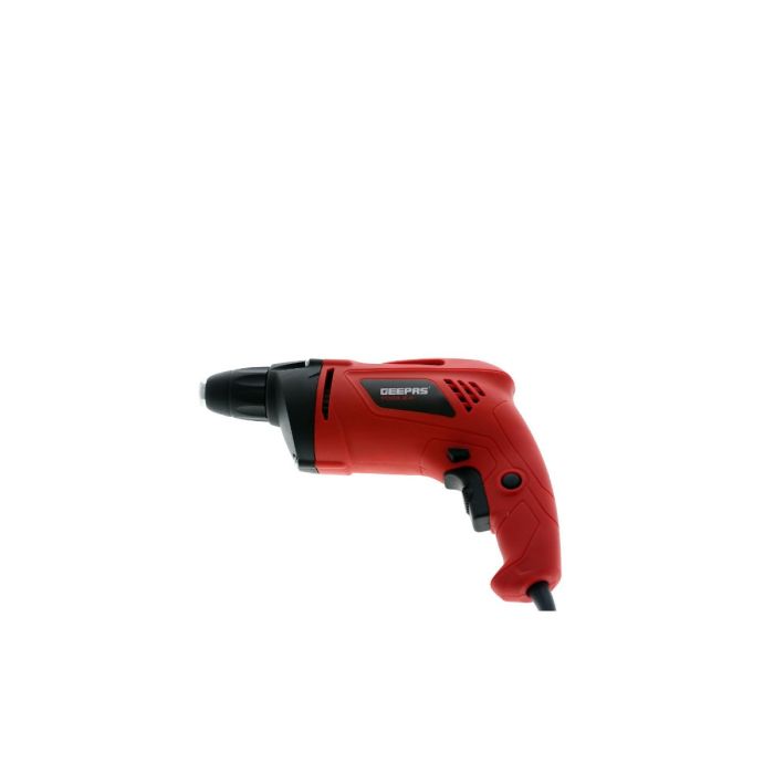 Geepas Electric Screw Driver 500W - Variable Speed 0 to 4200 RPM | Forward & Reverse Button with Lock-On Switch | Trigger-Lock | Ideal for Drilling, Screw Tightening & Loose