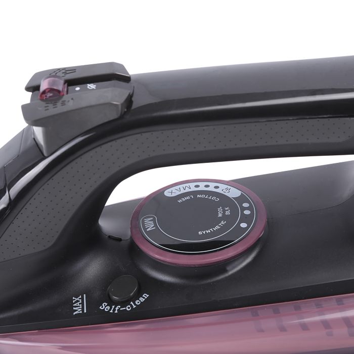 Geepas GSI7791 Ceramic Steam Iron | 2400W Powerful Steam |  Ceramic Soleplate|  Anti-Drip|  Anti-Calc & Self-Cleaning Function | Dry/Steam Function |  2 Years Warranty