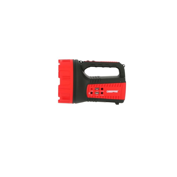 Geepas Rechargeable LED Emergency Searchlight - Handheld Portable Spotlight - Camping Torch - 16 Hours Working (Low Light) with Portable Handle - Outdoor LED Flashlight for Emergency Hiking Power Cuts