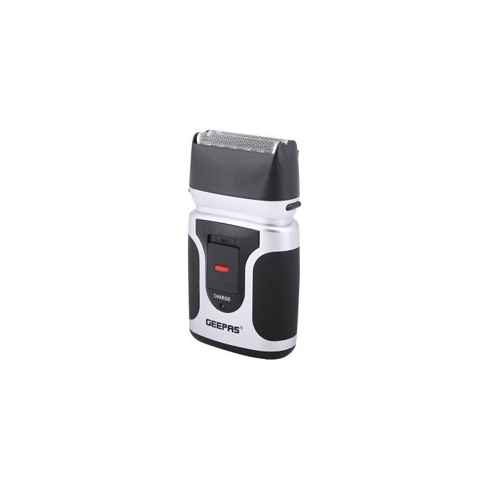 Geepas 2 In Men's Rechargeable Shaver with Nose Trimmer  - Mobile Shaver, Water Proof, Cordless Body Groomer with 2 Rapid Reciprocating Blades for Skin Comfort | Nose Trimmer  | |2 Years Warranty