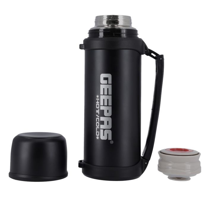 Geepas GSVB4112 Stainless Steel Vacuum Flask | 1.8L Capacity | Double-Walled Insulation for 24-Hour Hot & Cold Retention | Leak-Proof & BPA-Free Design| 2 Years Warranty