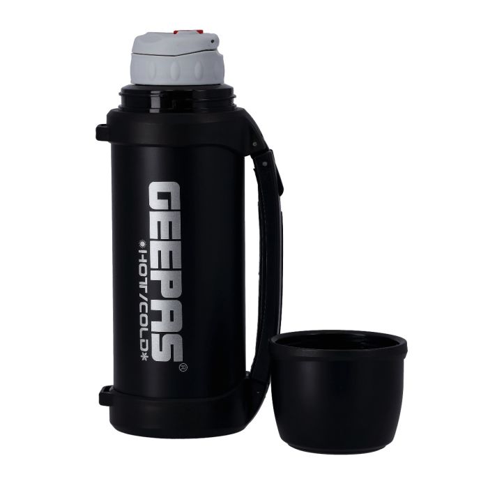 Geepas GSVF4117 Stainless Steel Vacuum Flask | 1L Capacity |Double-Walled 18/8 Stainless Steel & Copper Coating | Hot 18H/Cold 24H Retention |BPA-Free | 2 Years Warranty
