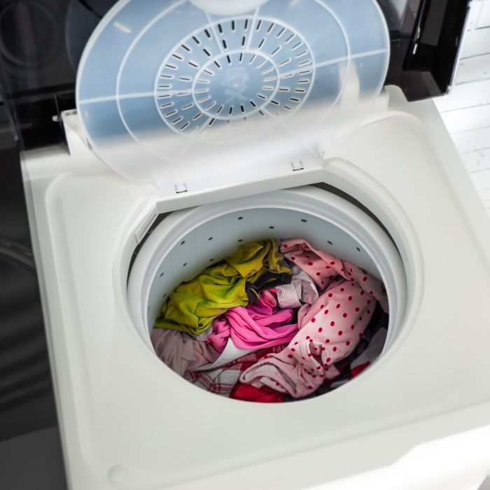 Geepas 15 KG Twin Tub Semi-Automatic Washing Machine- GSWM18012| Fully Knob Control and Semi-Automatic Top Load Washing Machine| Two Water Nets in One Waterfall