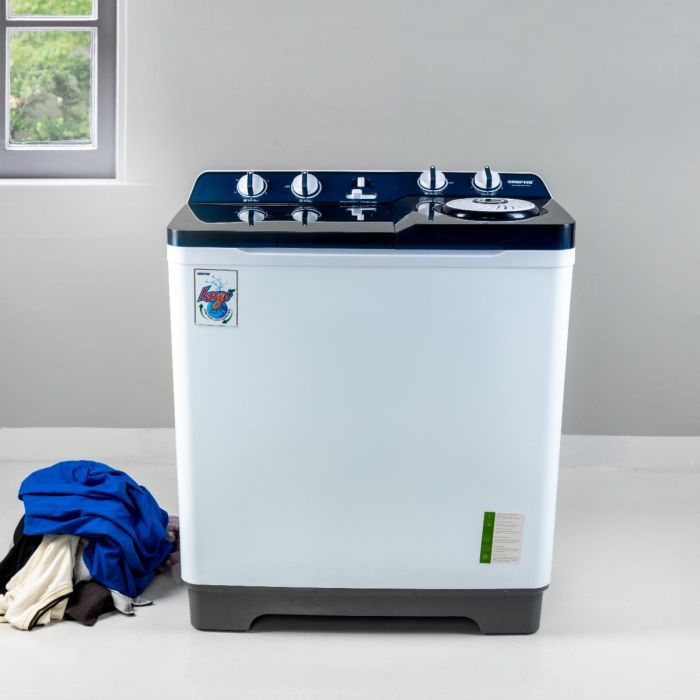 Geepas 13 kg Twin Tub Semi-Automatic Washing Machine- GSWM18014/ Equipped with Strong Pulsator and Air Dry Spinning Function/ Efficient Performance and Classic Design