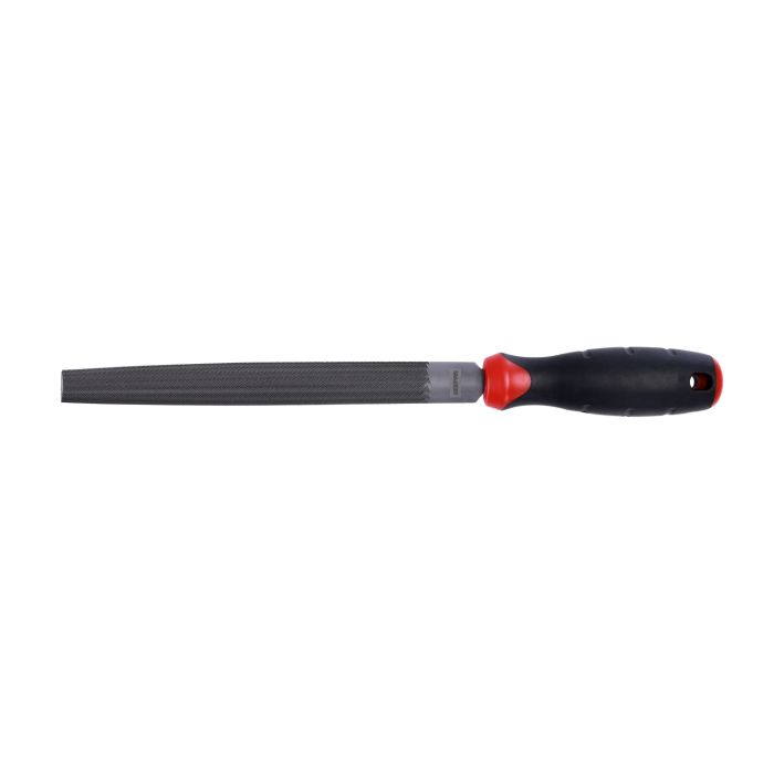 Geepas 8" Inch Half Round File - Cut Mill File with High-Quality Steel, Ergonomic Grip, Rubber Handle, Finder Hand File for Deburring and Removing Material - Ideal for Wood, Metal, Plastic