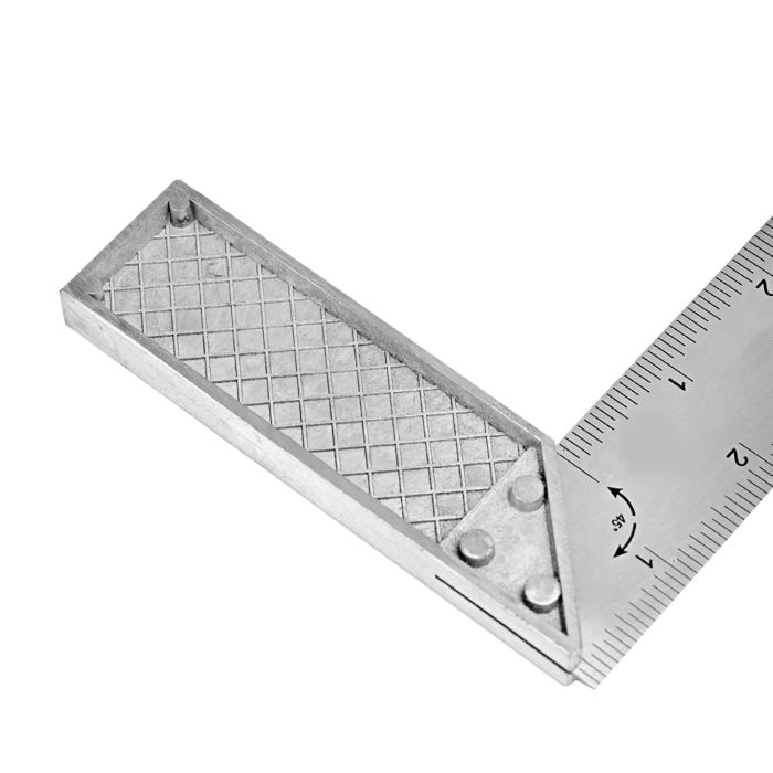 Geepas Try Square with Cast Zinc Handle 8" - 90 Degree Angle Corner Ruler | Woodworking Square, Degree Double-Sided Angle Ruler Right Measuring Tool for Carpenters Engineer