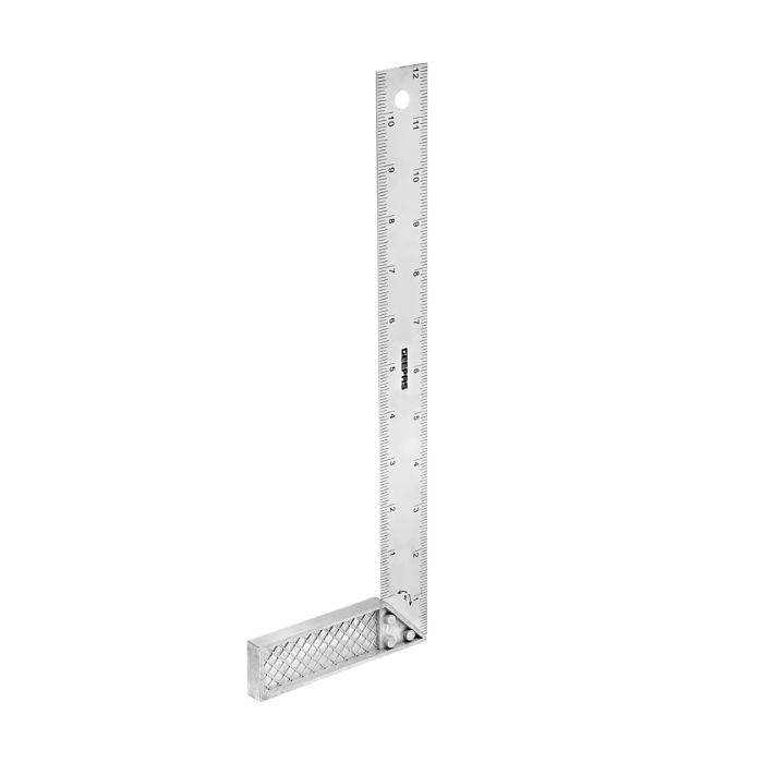 Geepas Try Square with Cast Zinc Handle 12" - 90 Degree Angle Corner Ruler | Woodworking Square, Degree Double-Sided Angle Ruler Right Measuring Tool for Carpenters Engineer