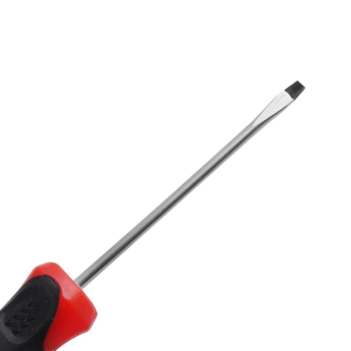 Geepas Precision Screwdriver - Slotted Screwdriver with Soft Grip Rubber Insulated Ergonomic Handle - CR-V Build, Magnetic Tip and Hanging Hole for Easy Carry - Bicolored Red/Black - (SL 3x100mm)