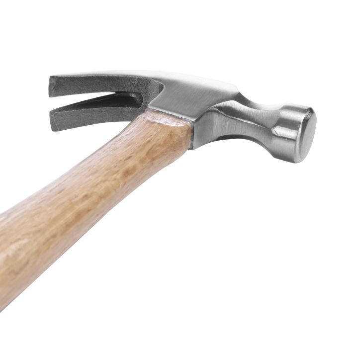 Geepas Claw Hammer Wooden Handle | Polished Forged Head | Ideal for Contractor, Handyman, Carpenter Hammer | Smooth Face Hammer, Good for Woodworking, Fiberglass, and More
