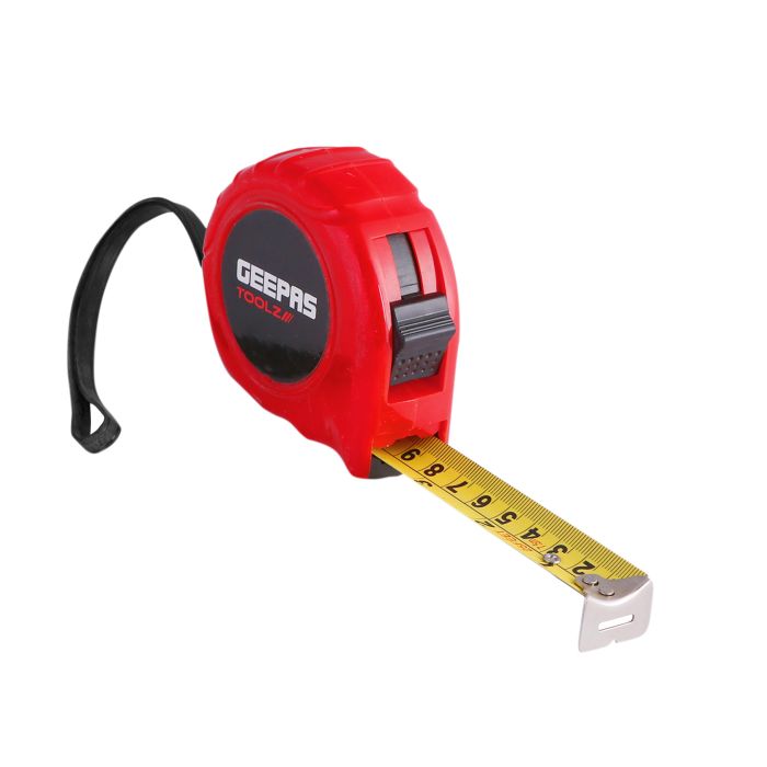 Geepas GT59130 5M, 19mm Measuring Tape - Pocket Tape with ABS Construction Plastic Shell | Rubber Coating makes it Resistant to Abrasion | +0.2mm Accuracy