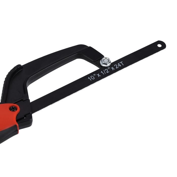 Geepas AL Handle Hacksaw Saw 250mm - Portable Multi-Purpose DIY Saw Hacksaw Universal Saw Woodworking Tool | Comfortable Handle | Ideal for Cutting Wood, Plastic, Rope, Bamboo, Soft Rubber