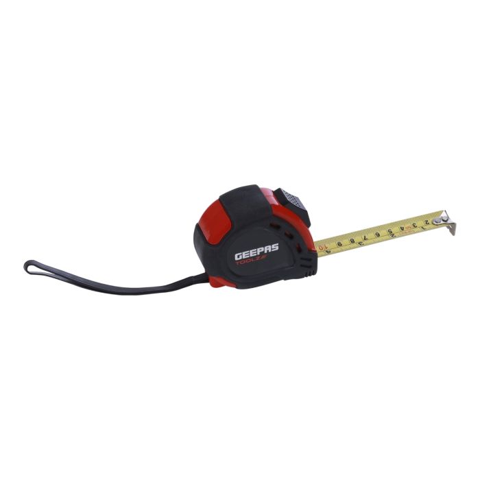 Geepas 5M, 19mm Measuring Tape | Pocket Tape with ABS Construction Plastic Shell | Rubber Coating makes it Resistant to Abrasion | +-0.2mm Accuracy